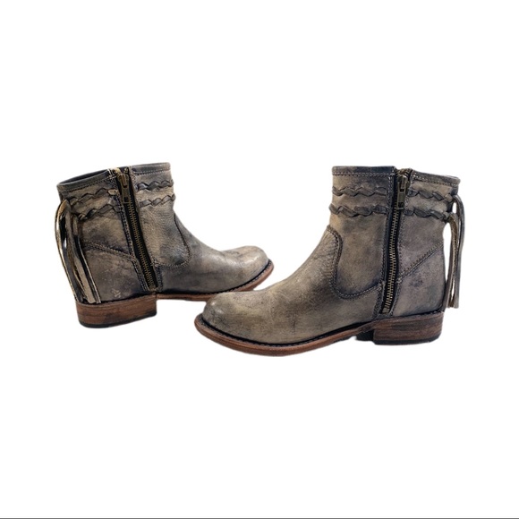 Bed Stu Craven Distressed Fringe Ankle Moto Boot 6 - Picture 7 of 9